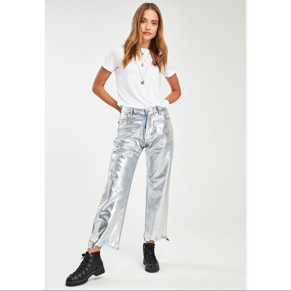 Free People Maggie Foil Jeans BNWT - Picture 4 of 5
